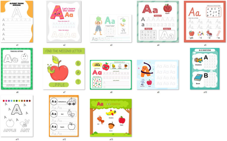 کاربرگ های الفبای انگلیسی حرف Aa